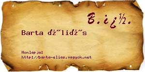Barta Éliás névjegykártya
